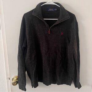 Polo Ralph Lauren Estate Ribbed Quarter Zip Sweater Charcoal Gray Men’s Medium